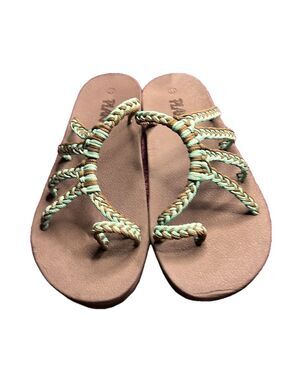 Planka Sandals, SZ 11, Turquoise/Dk Brown color, Like New (T4)